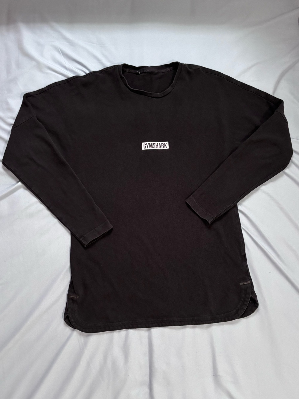 Gymshark Black Long Sleeve Crew Sweatshirt with Chest Logo
